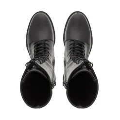 Callisto Black Leather Lace Up Ankle Boots