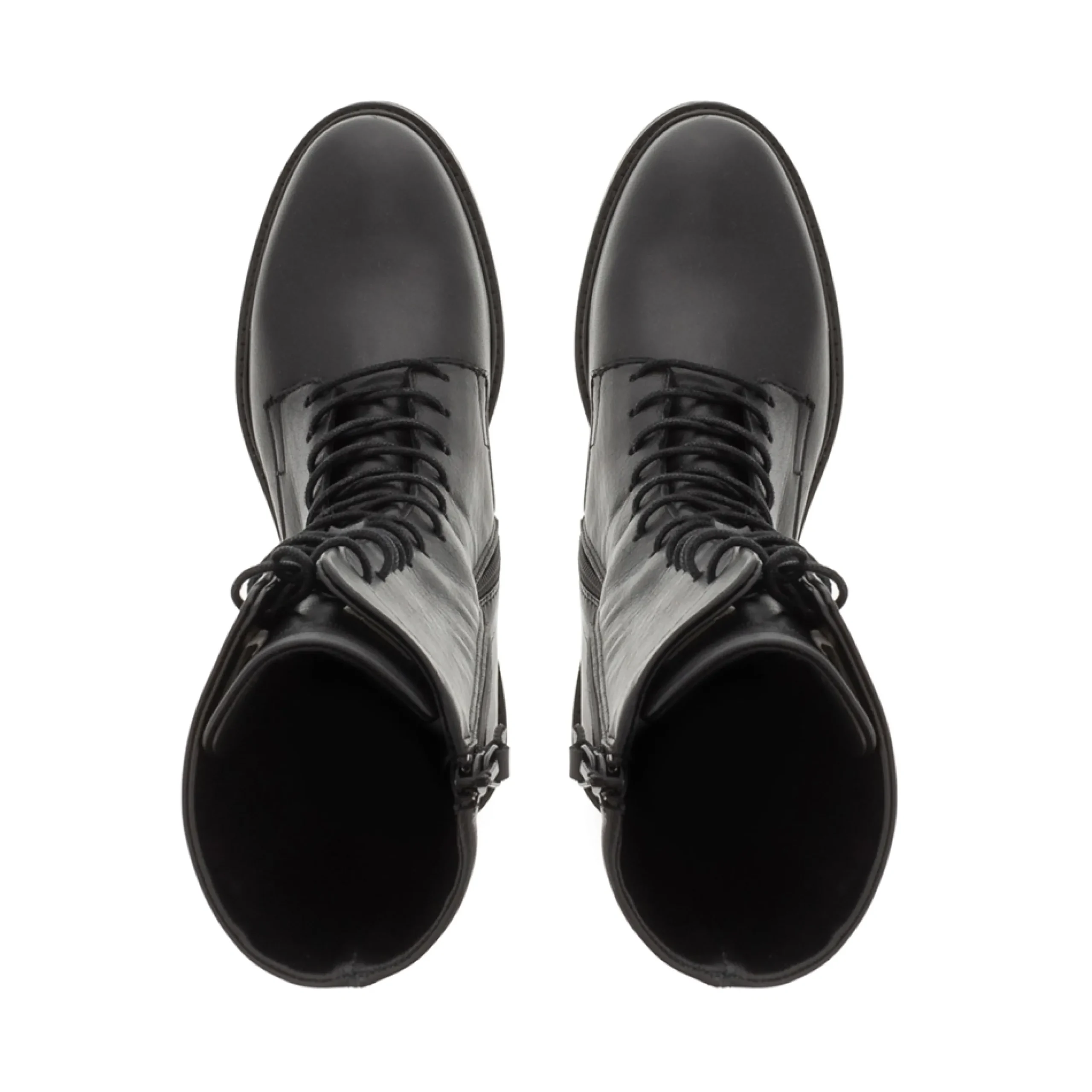 Callisto Black Leather Lace Up Ankle Boots