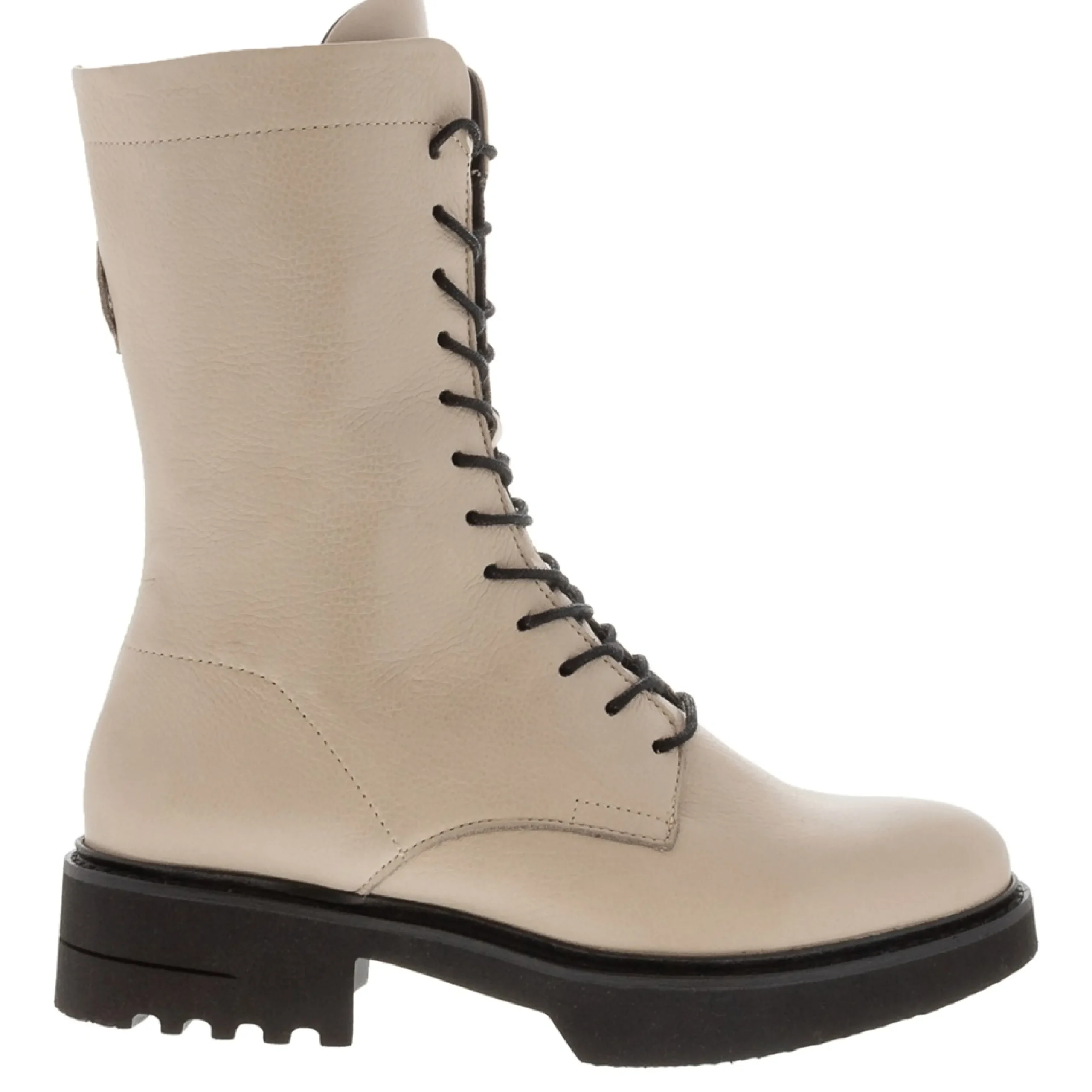 Callisto Off White Leather Lace Up Ankle Boots