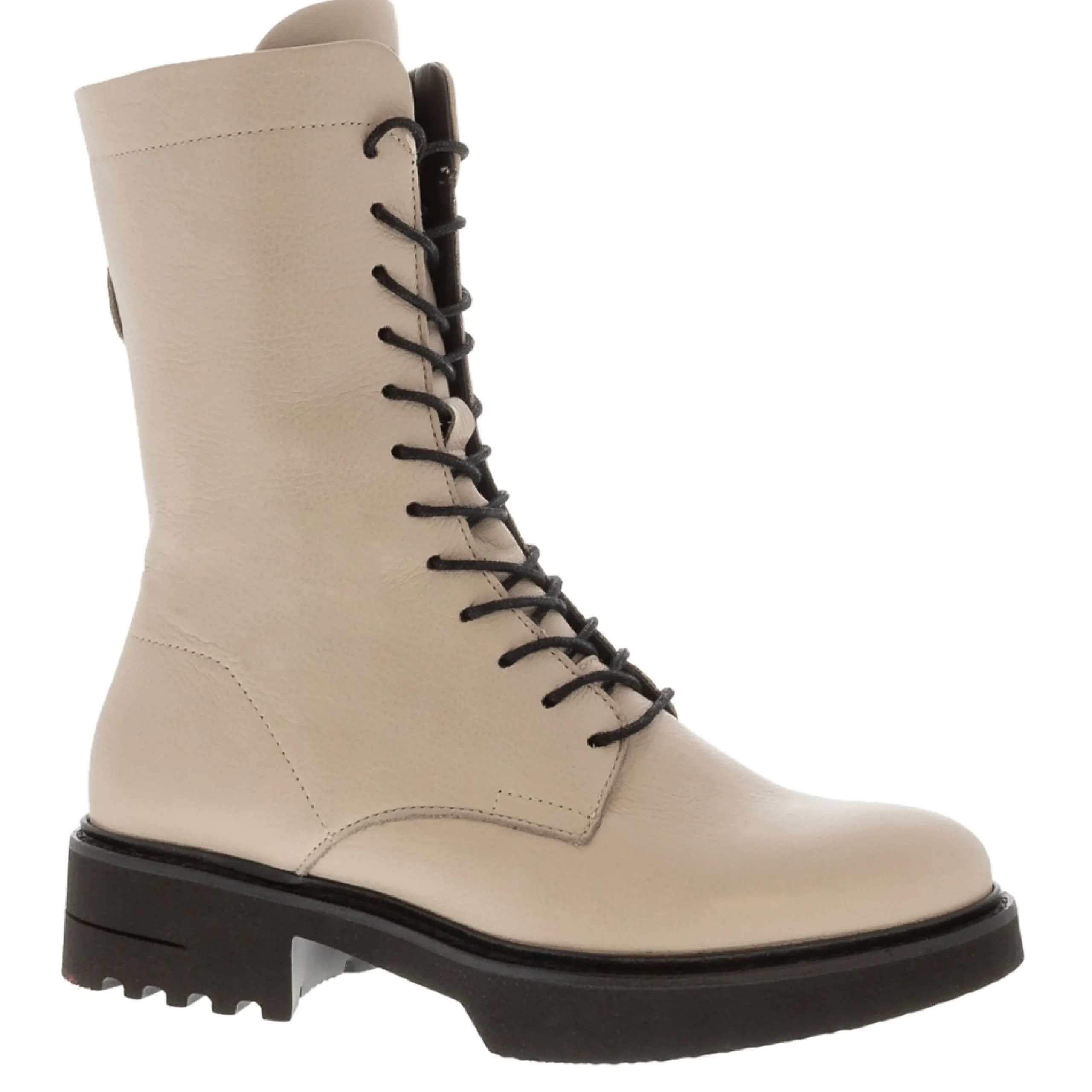 Callisto Off White Leather Lace Up Ankle Boots