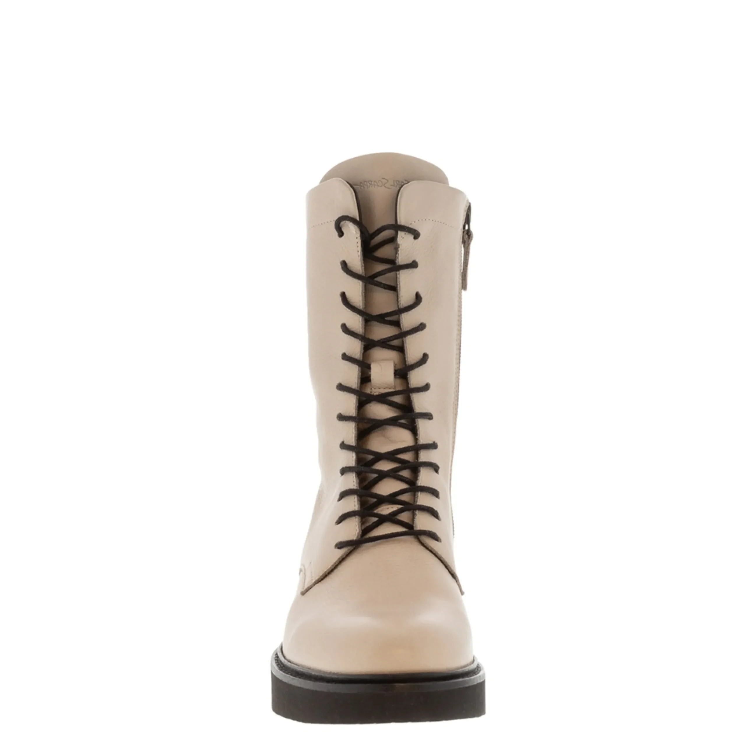 Callisto Off White Leather Lace Up Ankle Boots