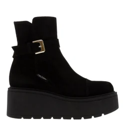 Cato Black Suede Ankle Boots