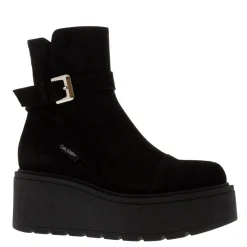 Cato Black Suede Ankle Boots