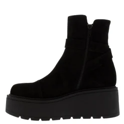 Cato Black Suede Ankle Boots