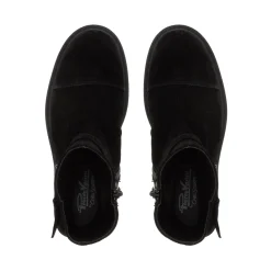 Cato Black Suede Ankle Boots
