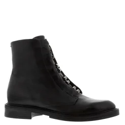 Ciarda Black Leather Lace Up Ankle Boots