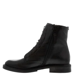 Ciarda Black Leather Lace Up Ankle Boots