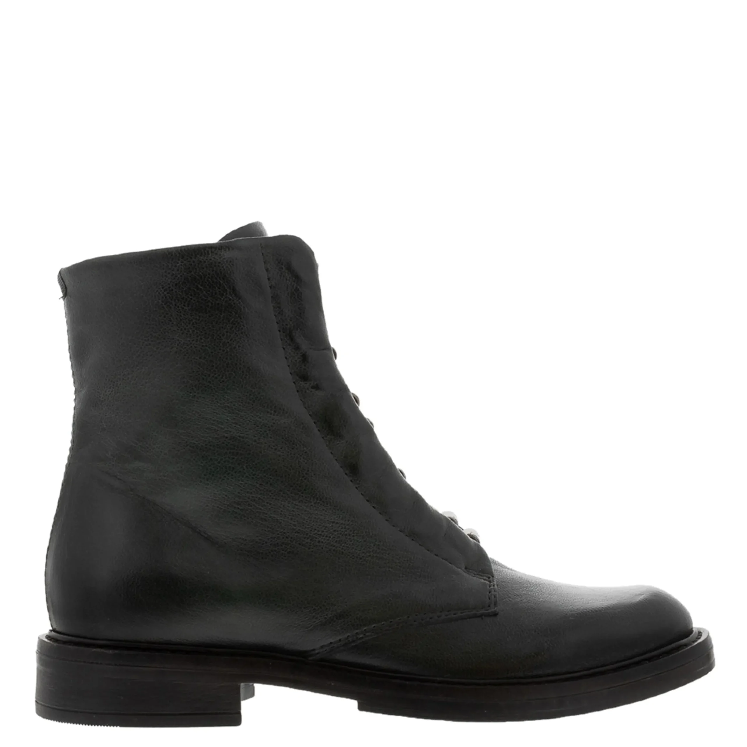 Ciarda Green Leather Lace Up Ankle Boots