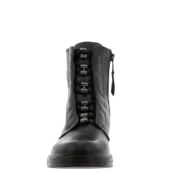 Ciarda Green Leather Lace Up Ankle Boots