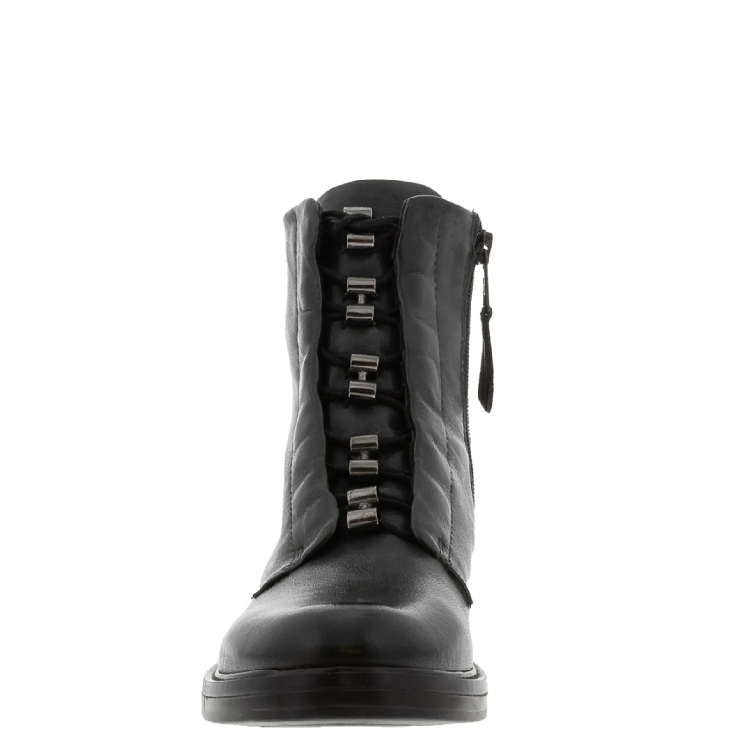 Ciarda Green Leather Lace Up Ankle Boots