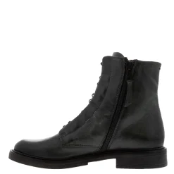 Ciarda Green Leather Lace Up Ankle Boots