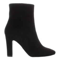 Citrine Black Suede High Heel Ankle Boots