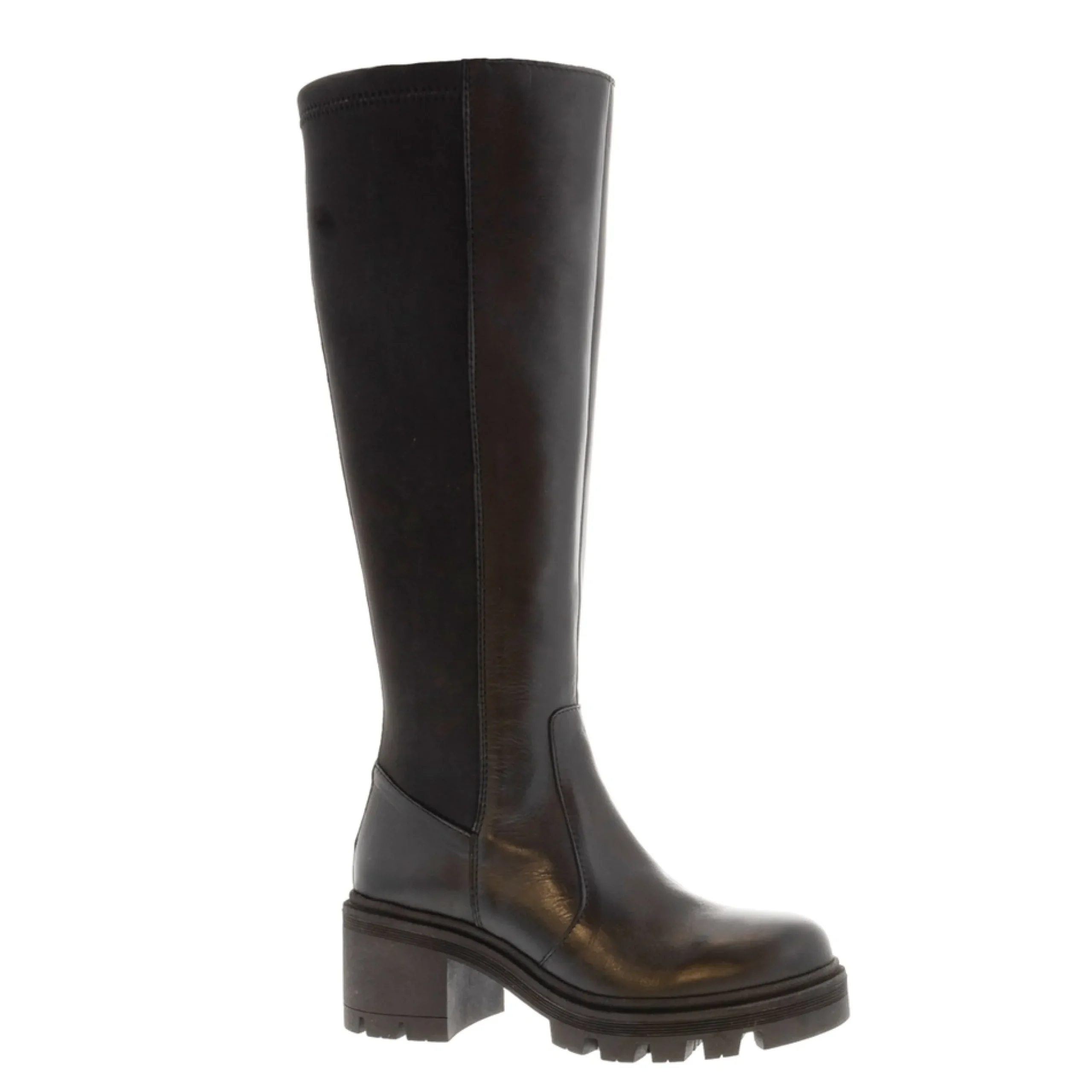 Dodie Black Leather Knee High Boots