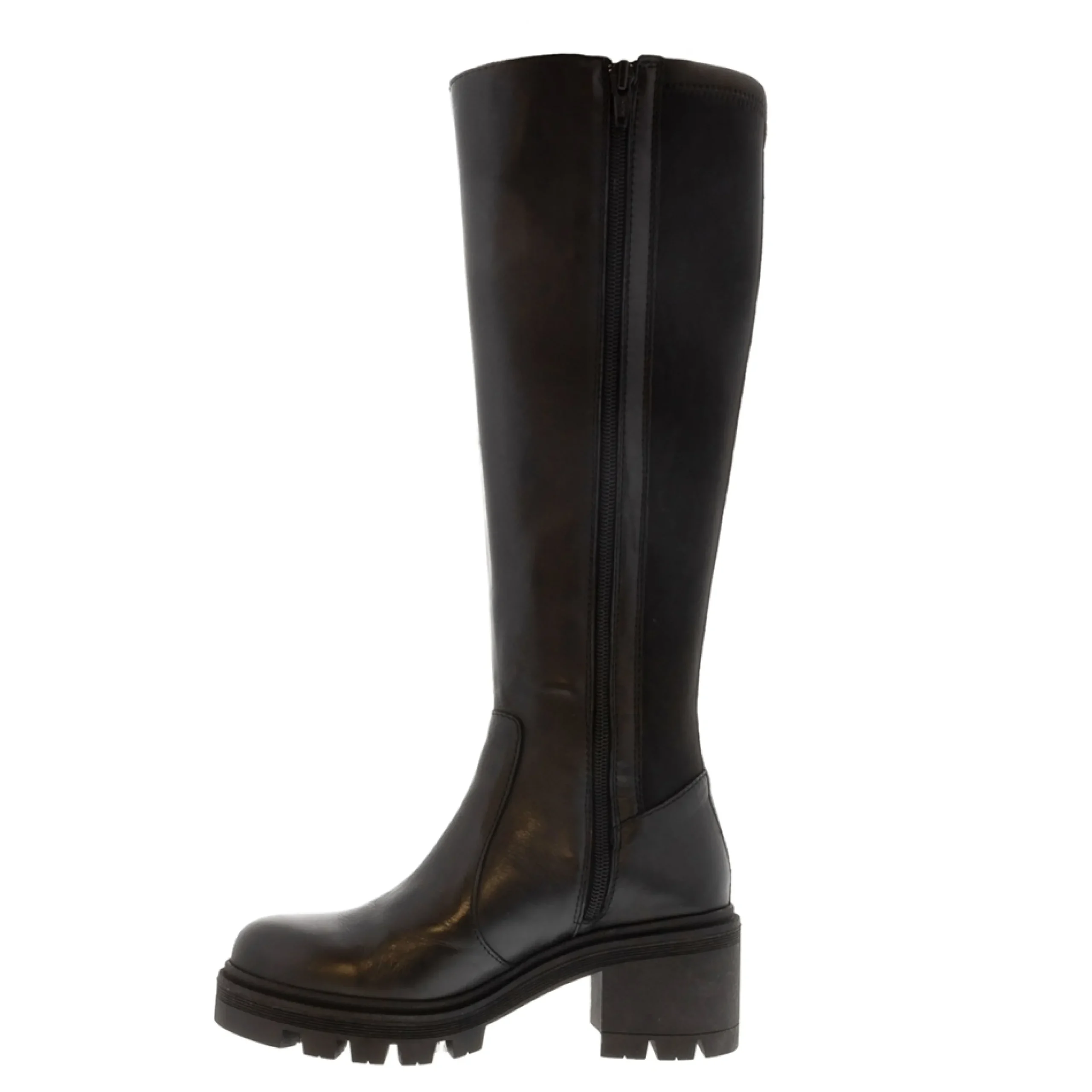 Dodie Black Leather Knee High Boots