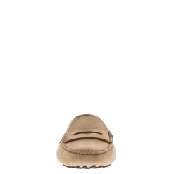 Domenica Beige Nubuck Suede Penny Loafers