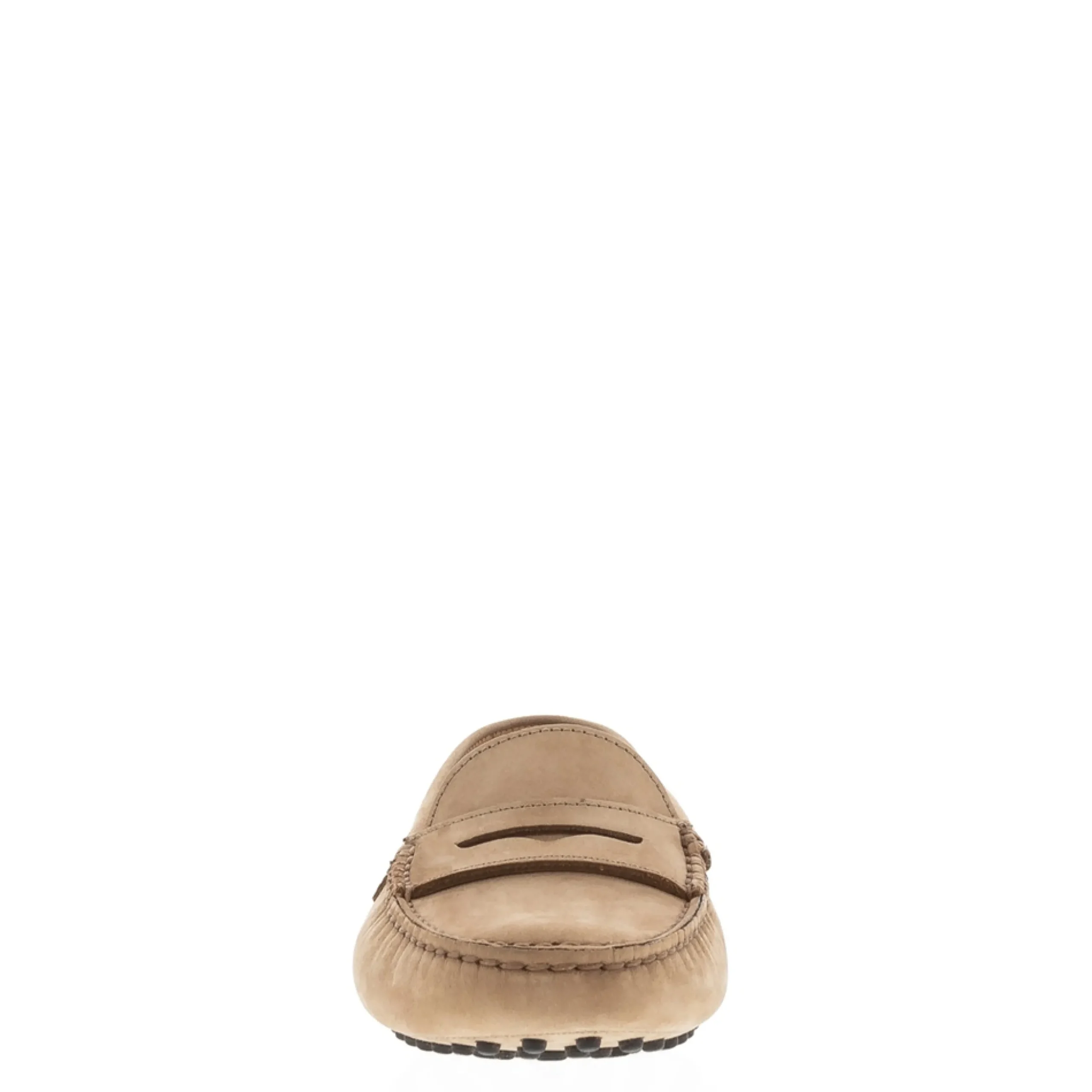 Domenica Beige Nubuck Suede Penny Loafers