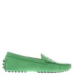 Domenica Green Nubuck Suede Penny Loafers