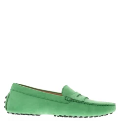 Domenica Green Nubuck Suede Penny Loafers