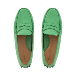 Domenica Green Nubuck Suede Penny Loafers