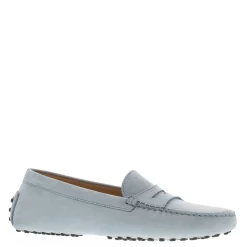 Domenica Light Blue Nubuck Suede Penny Loafers