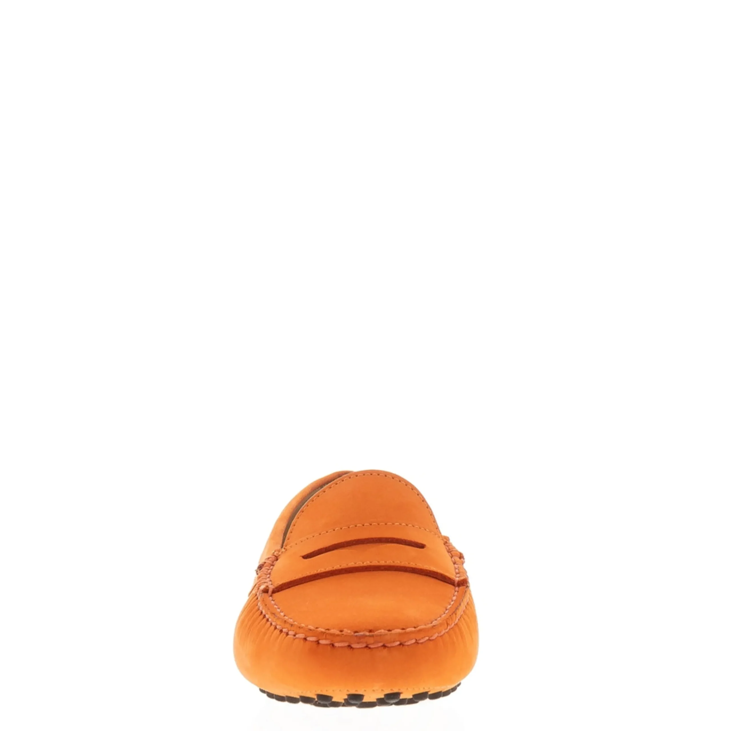 Domenica Orange Nubuck Suede Penny Loafers
