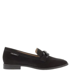 Elegance Black Nubuck Suede Chain Loafers