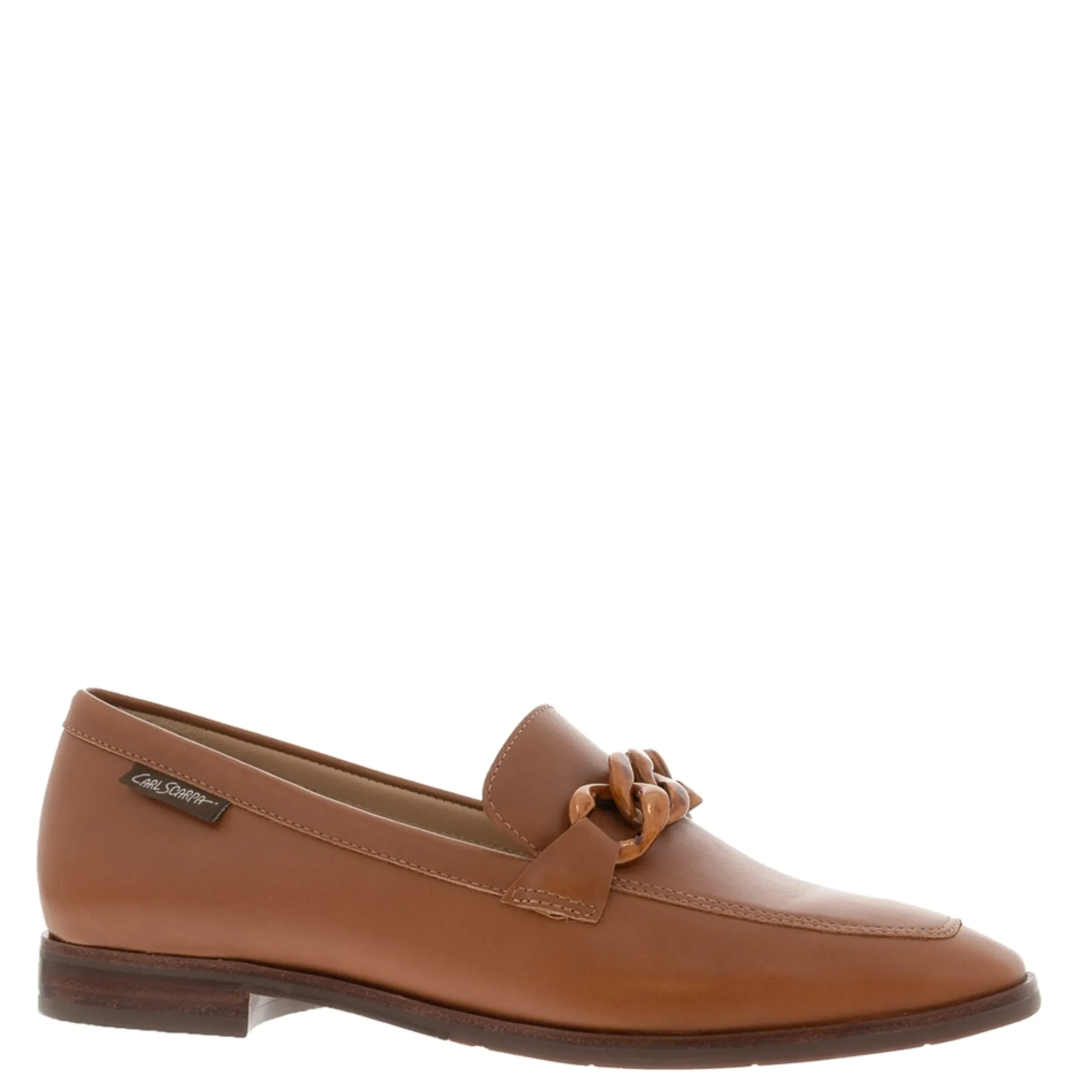 Elegance Tan Leather Chain Loafers