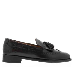 Elesta Black Leather Oxford Style Loafers