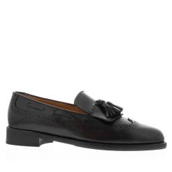 Elesta Black Leather Oxford Style Loafers