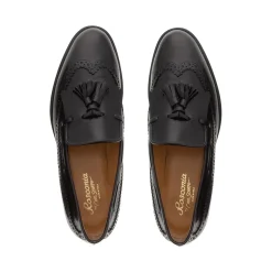 Elesta Black Leather Oxford Style Loafers