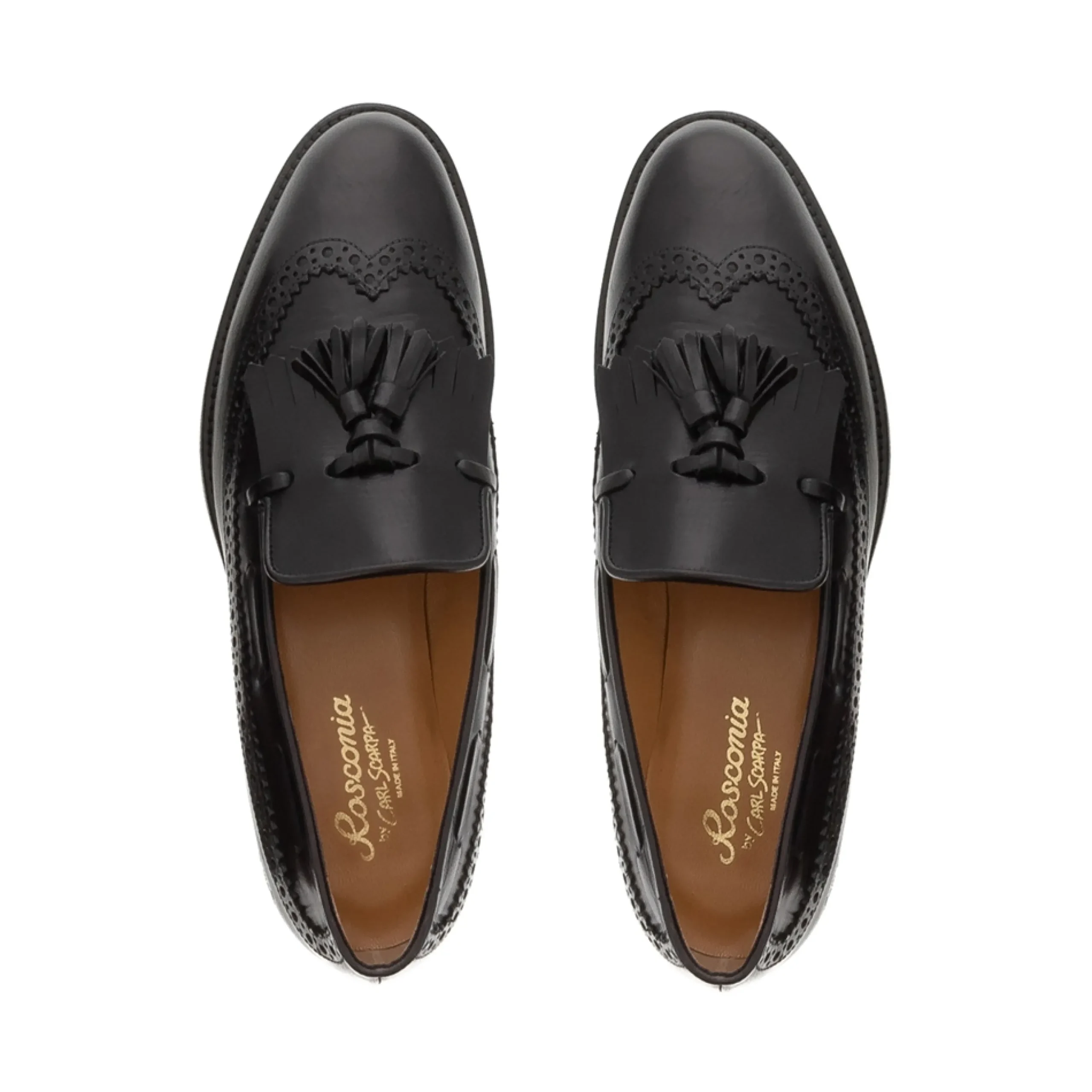 Elesta Black Leather Oxford Style Loafers