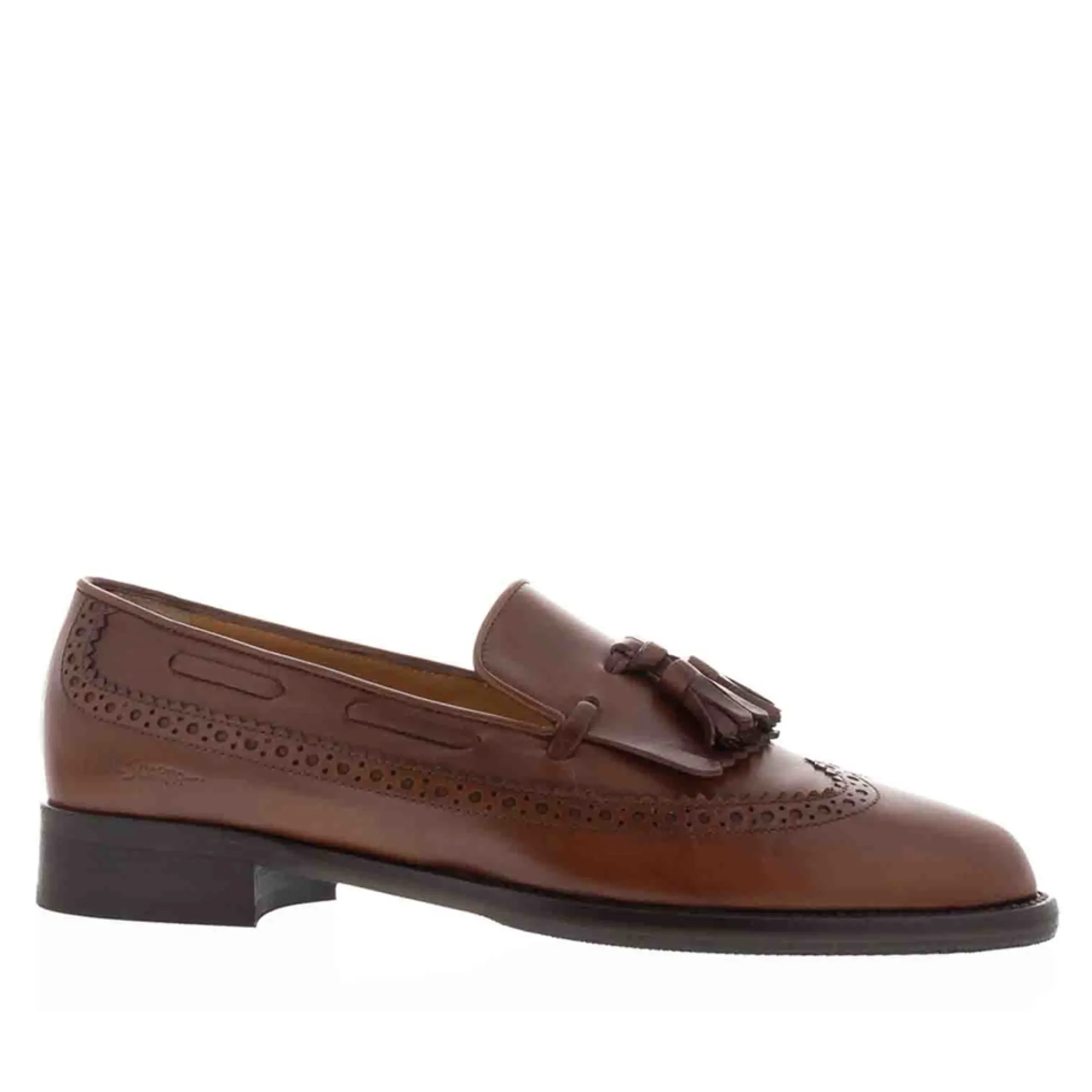 Elesta Tan Leather Oxford Style Loafers