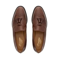 Elesta Tan Leather Oxford Style Loafers