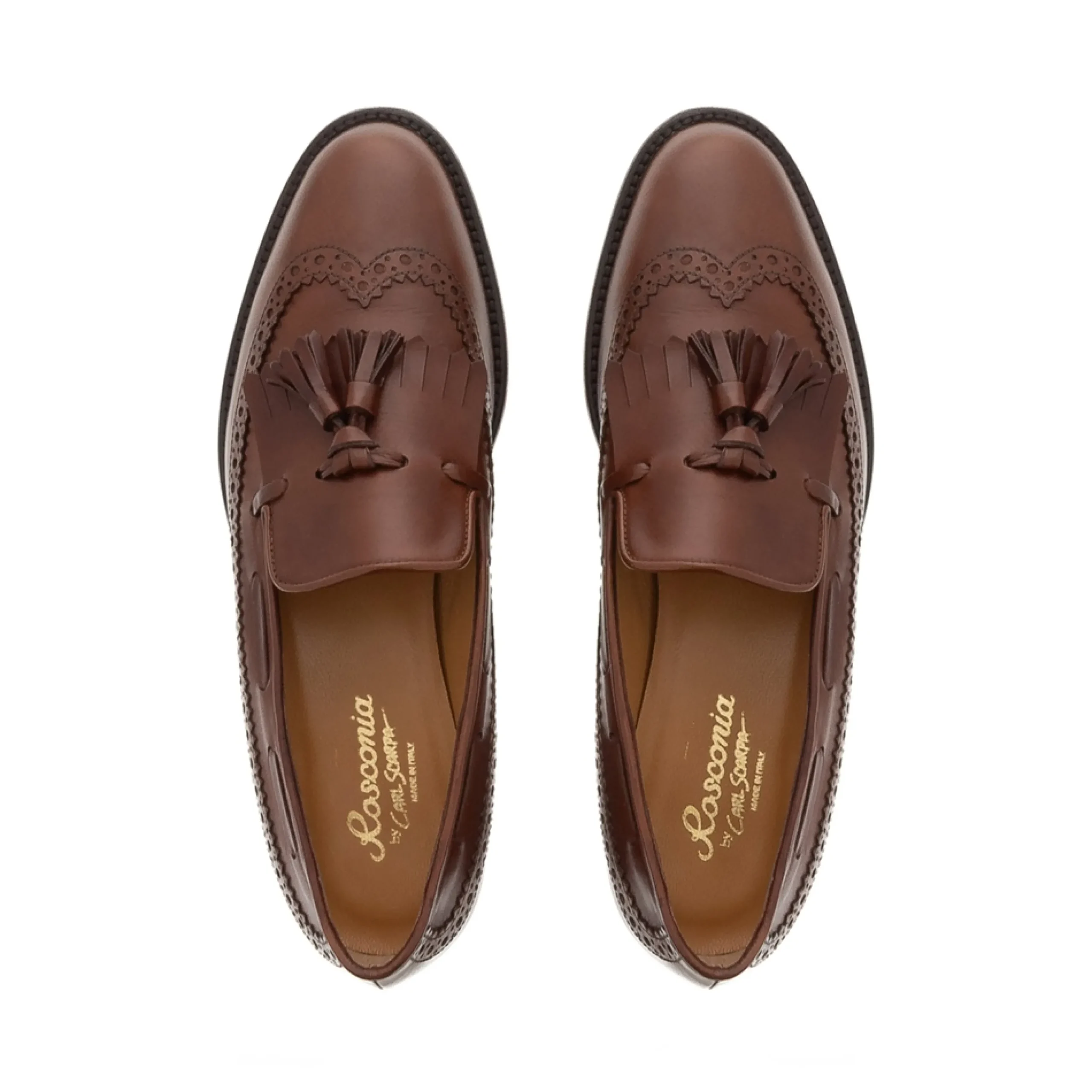 Elesta Tan Leather Oxford Style Loafers
