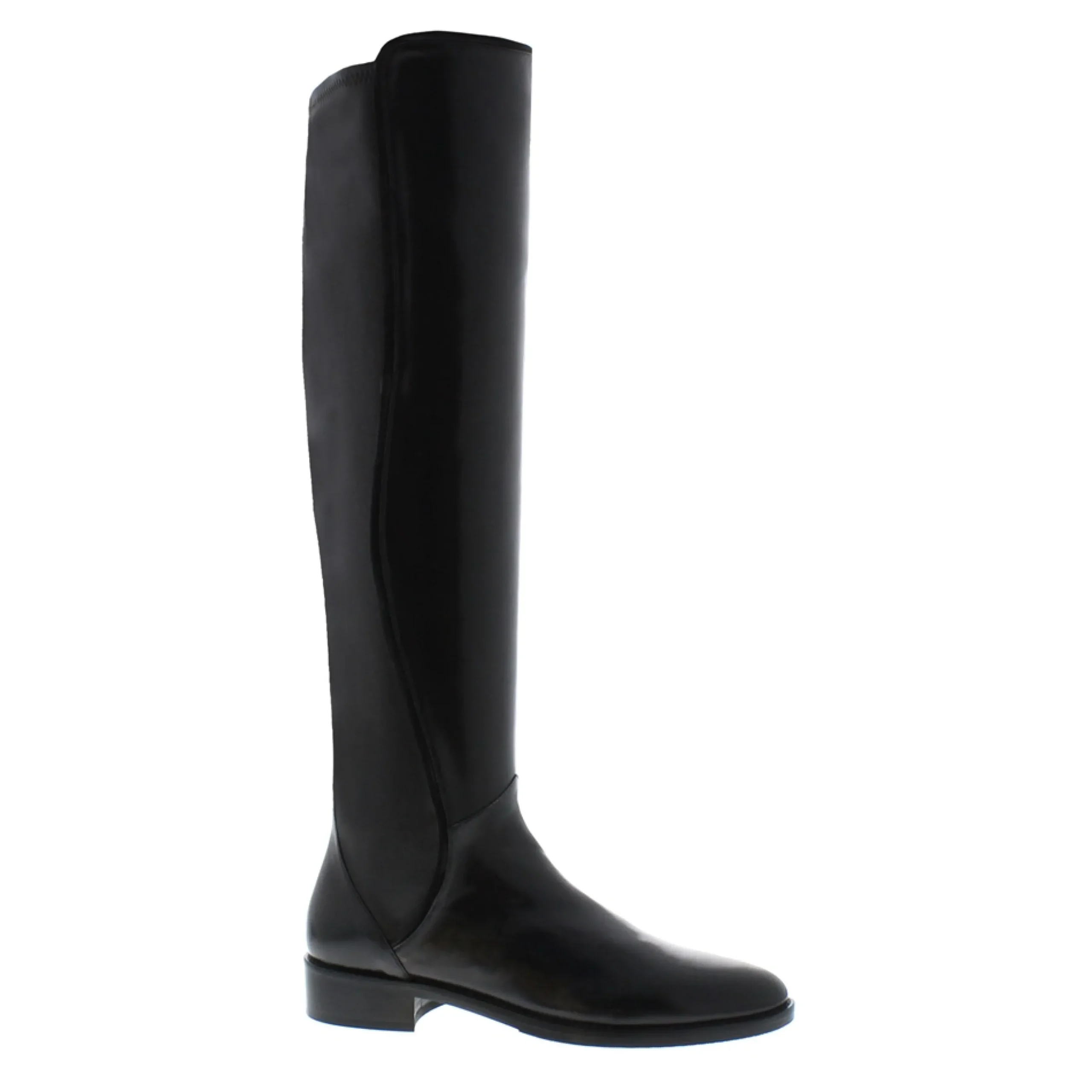 Emma Black Leather Knee-High Boots