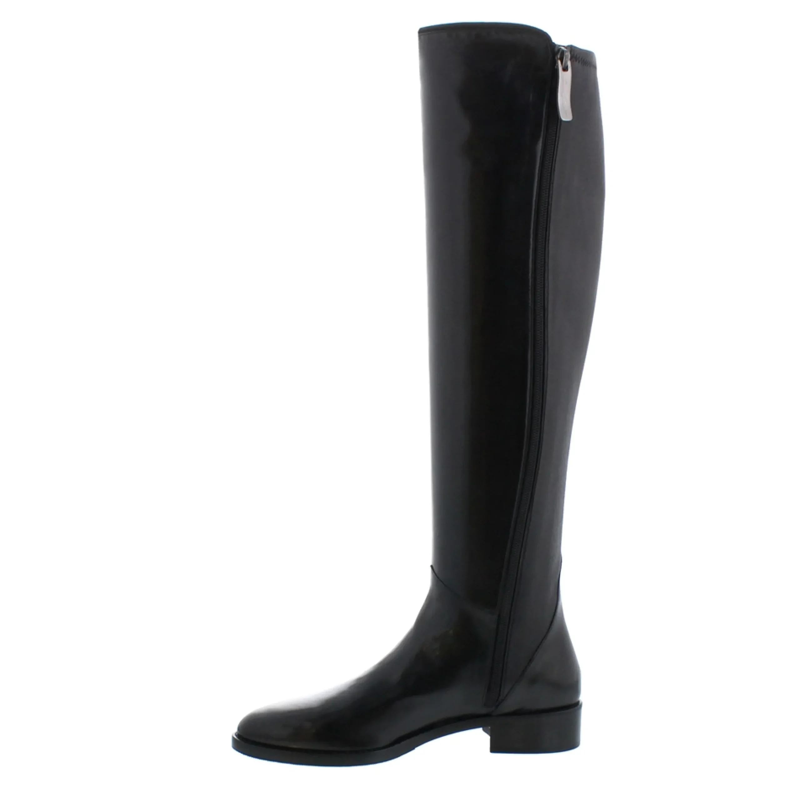 Emma Black Leather Knee-High Boots