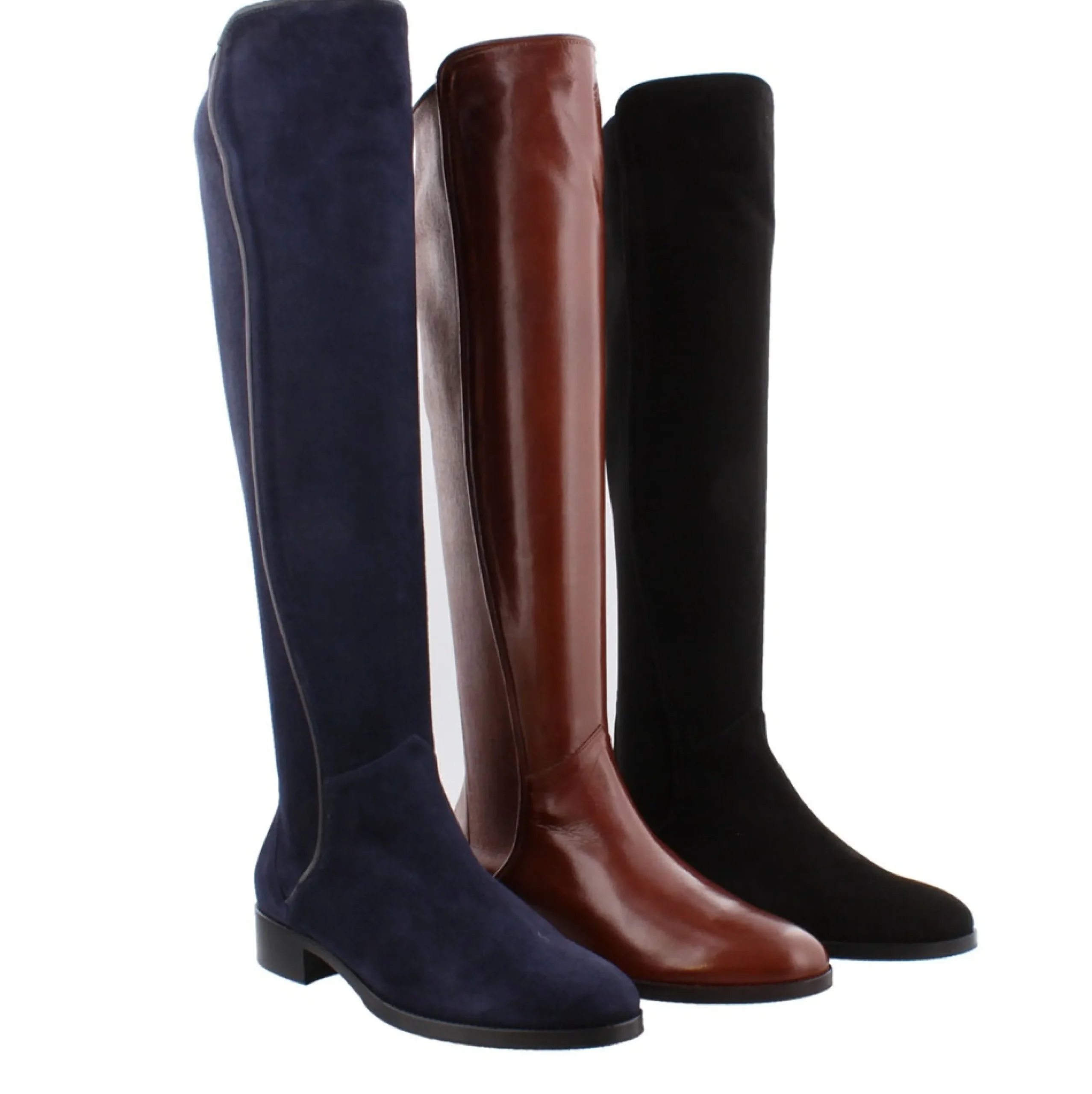 Emma Black Suede Knee-High Boots