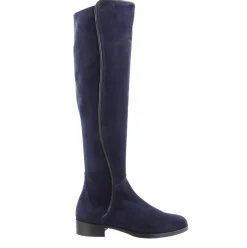 Emma Navy Suede Knee-High Boots