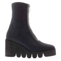 Enrica Black Zip Wavesole Wave Ankle Boots
