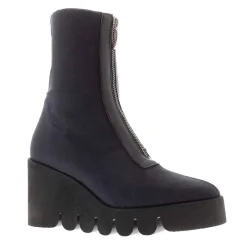 Enrica Black Zip Wavesole Wave Ankle Boots