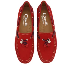 Faris Red Slip-On Tassel Loafers