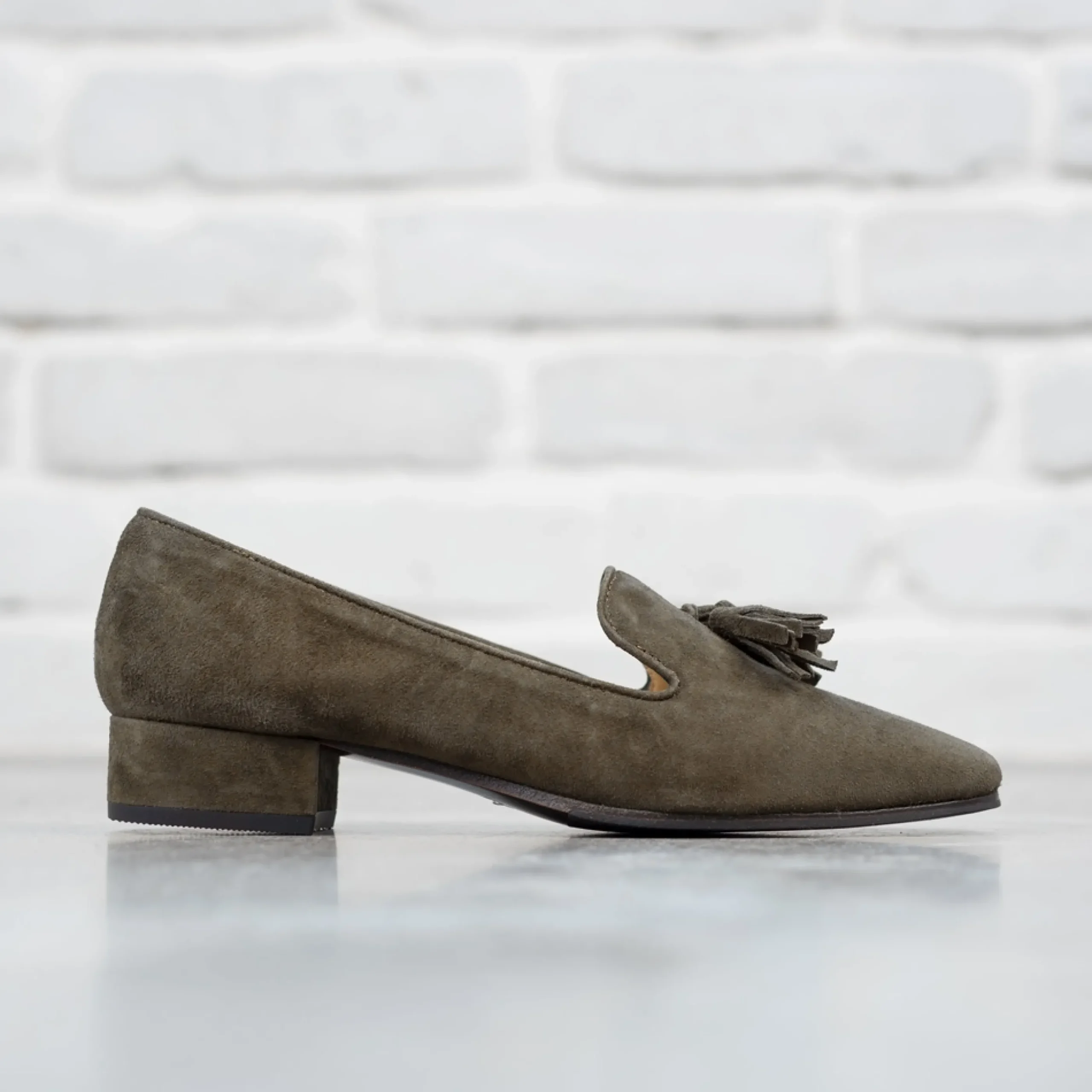 Fiadh Khaki Suede Loafers