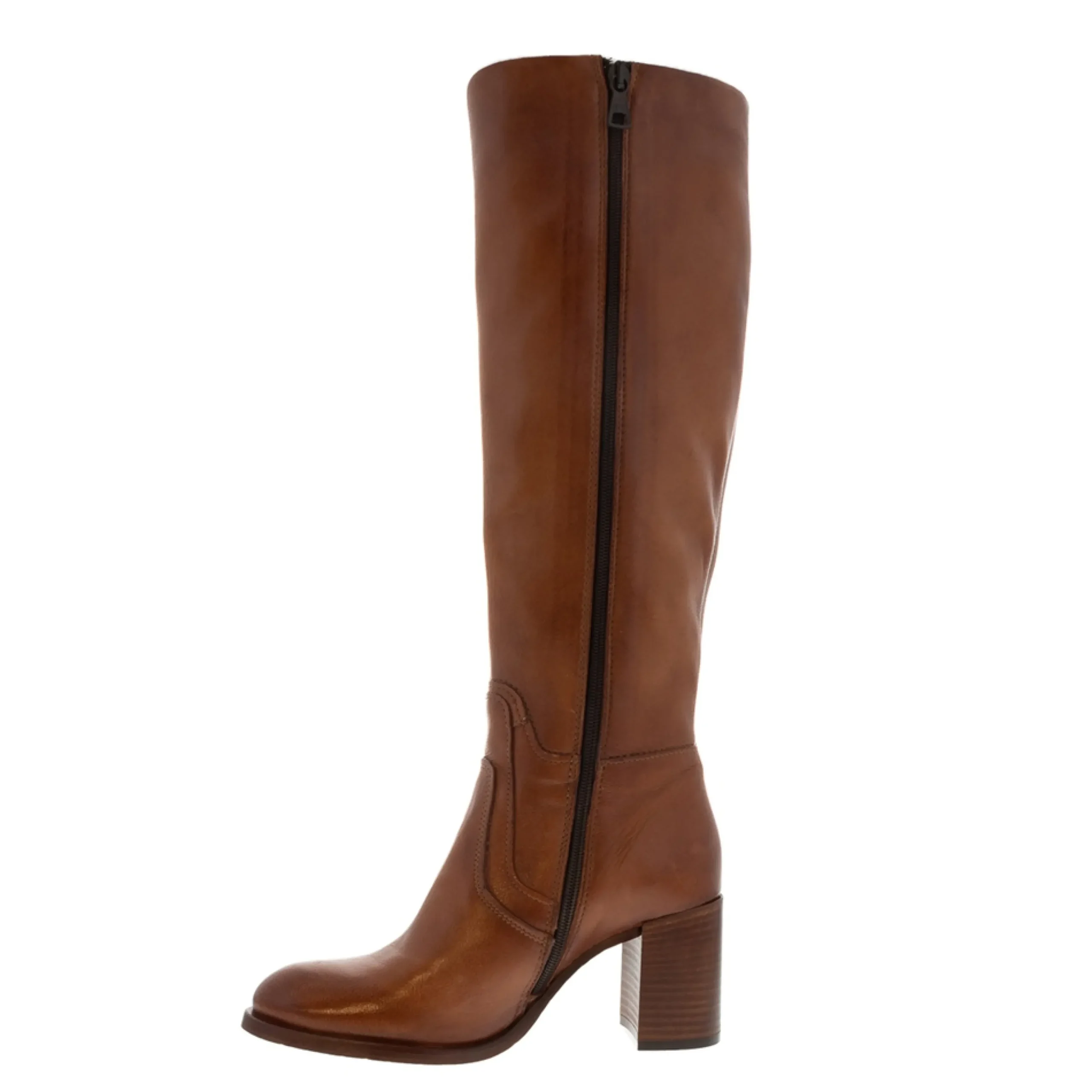 Fiorella Tan Leather Knee High Boots