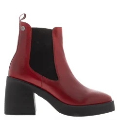 Foster Red Leather Chelsea Boots
