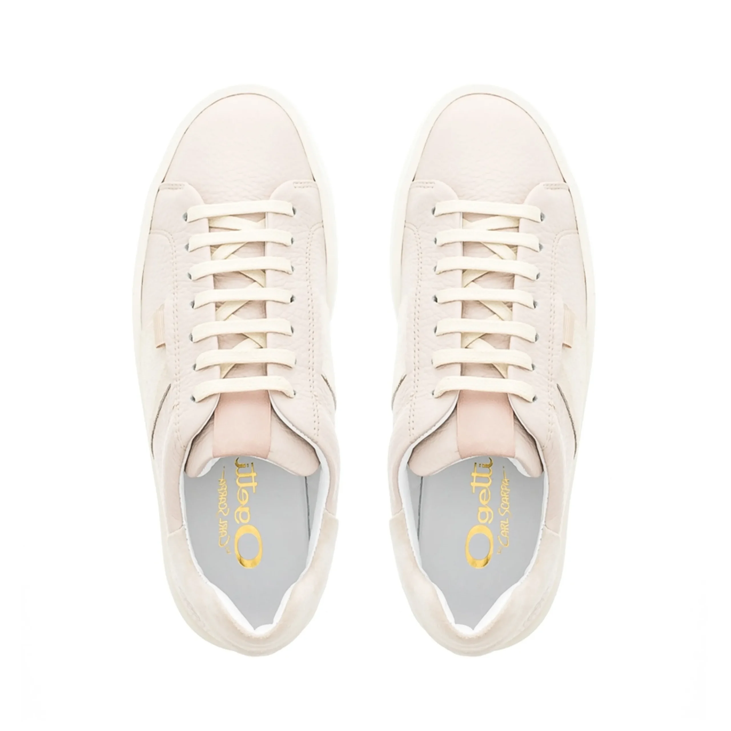 Gerty Nude Leather Chunky Trainers