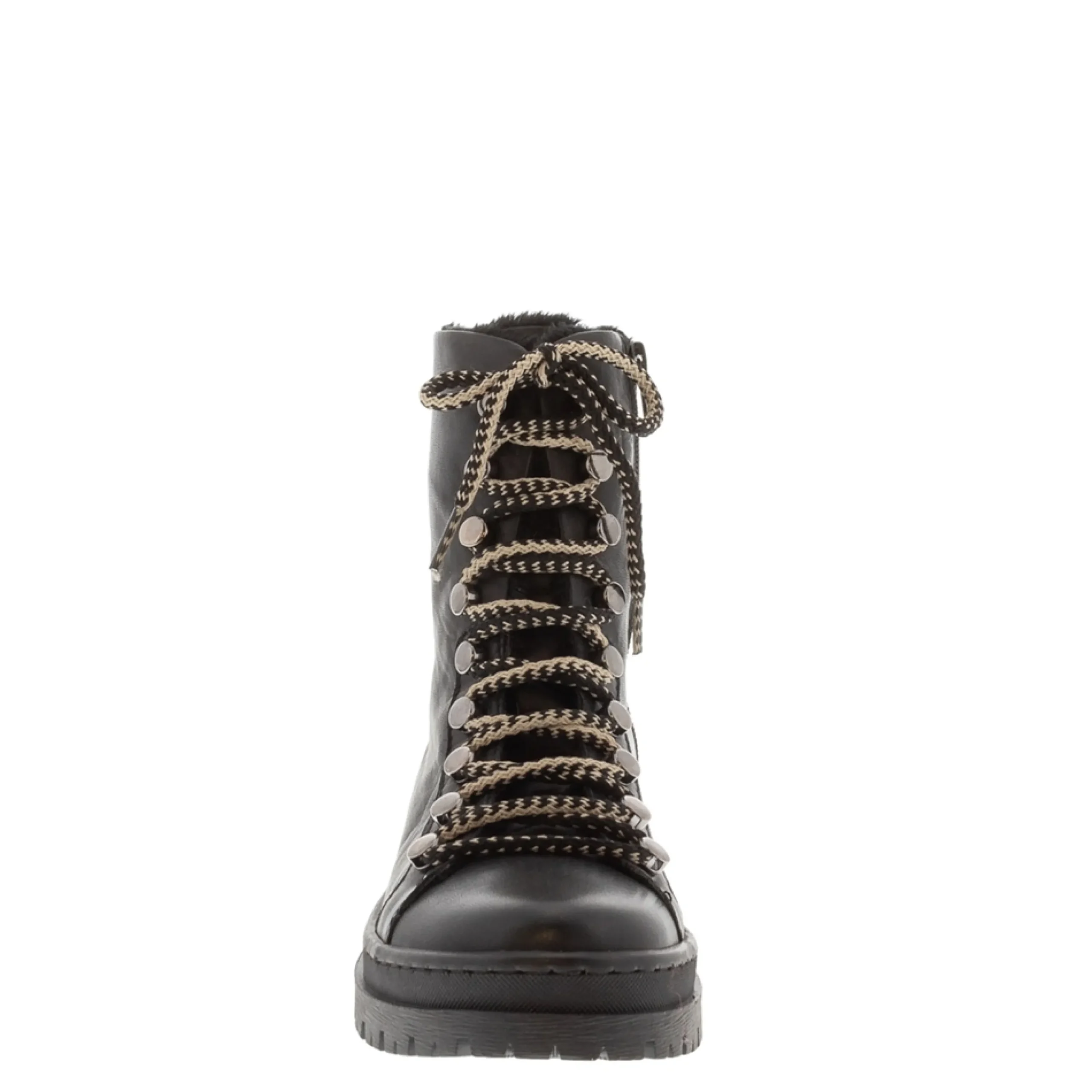 Granada Black Leather Lace Up Ankle Boots
