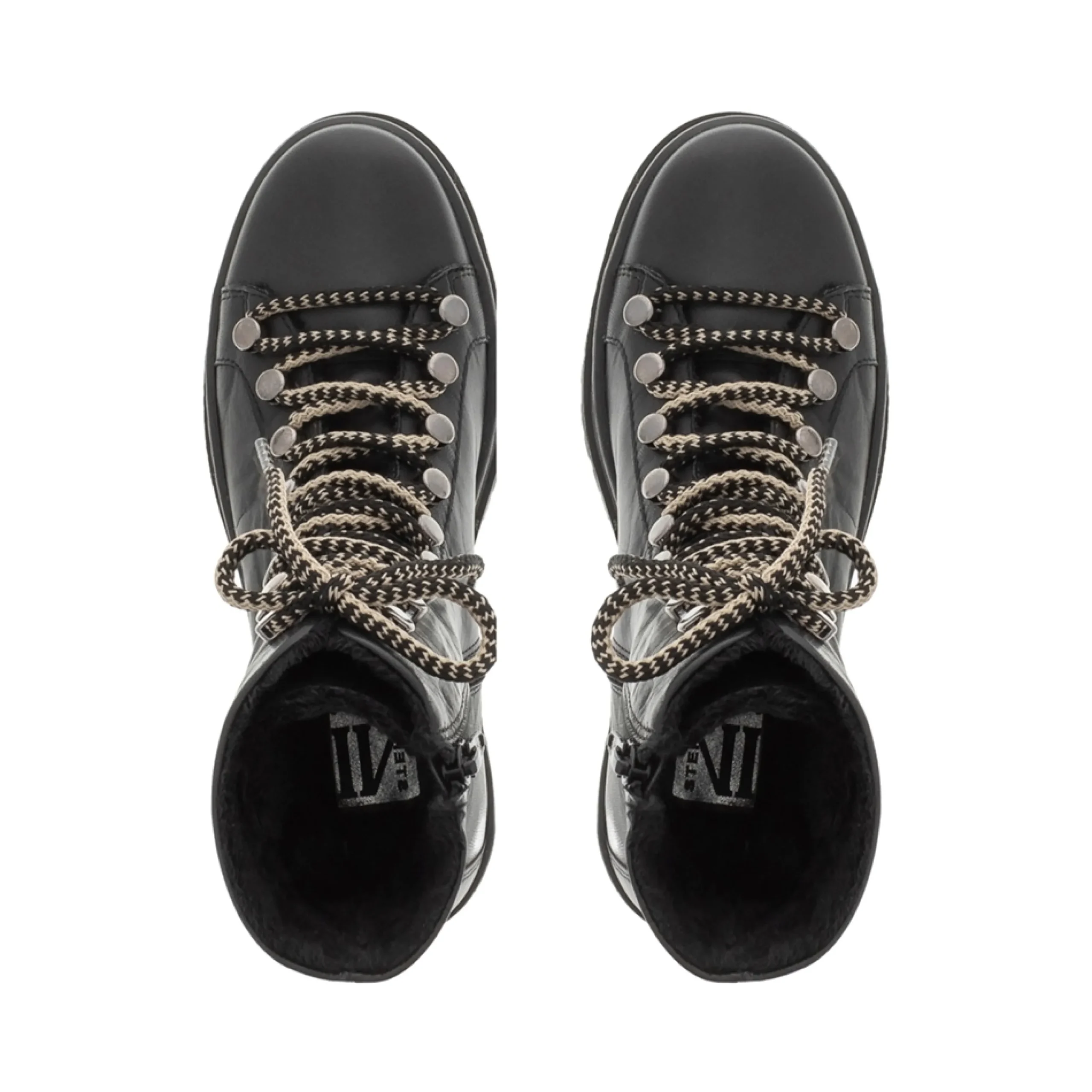 Granada Black Leather Lace Up Ankle Boots