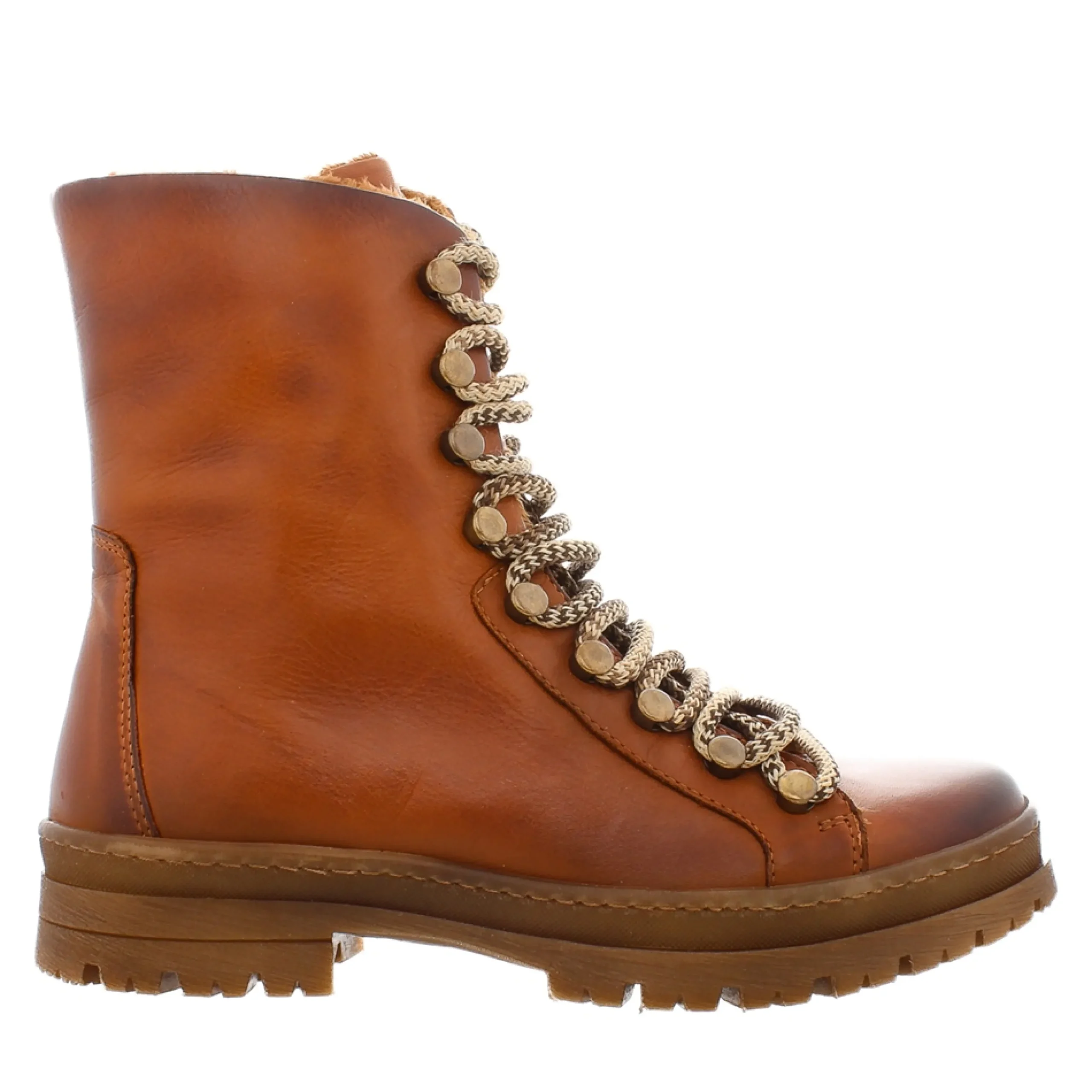 Granada Tan Leather Lace Up Ankle Boots