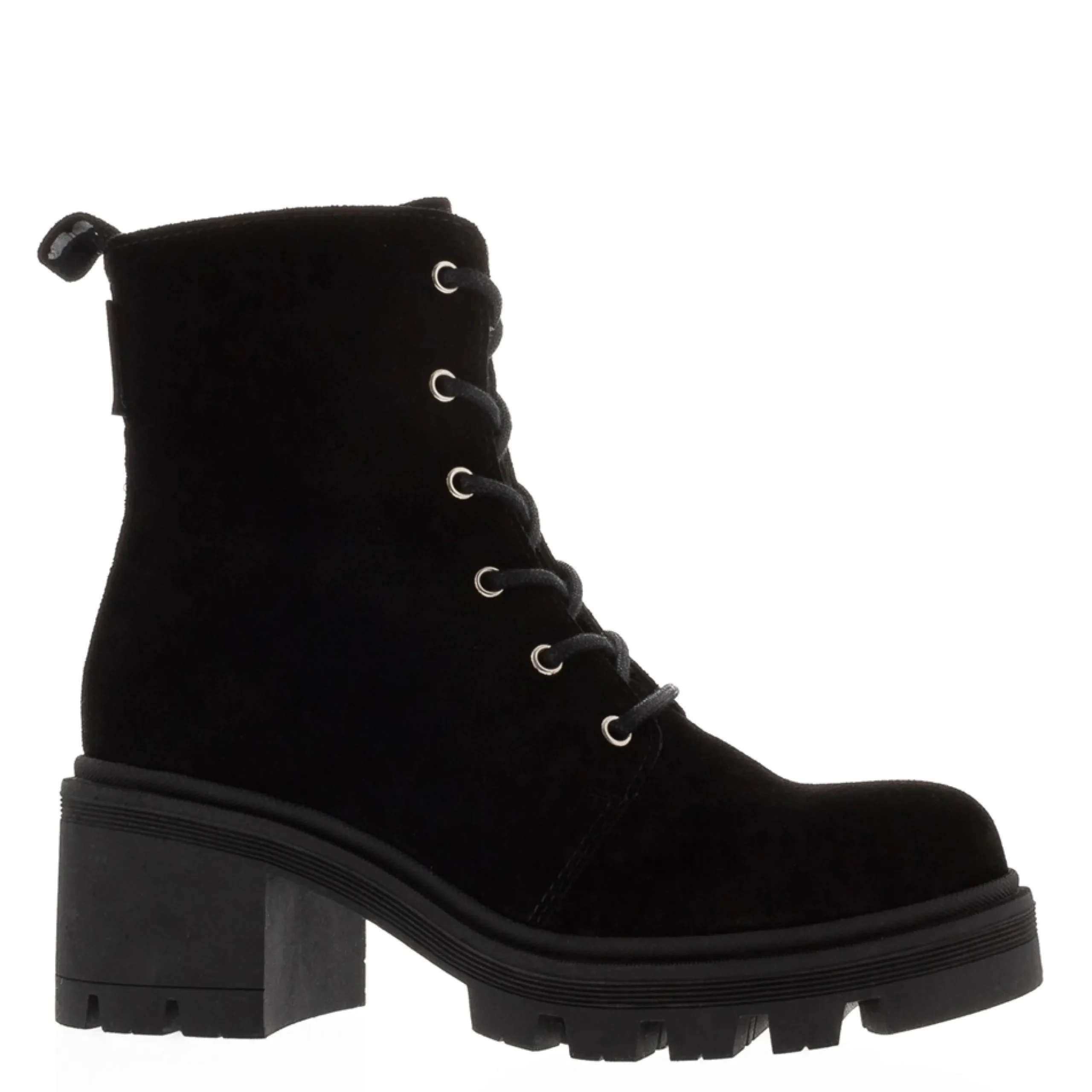 Gusto Black Suede Lace Up Ankle Boots