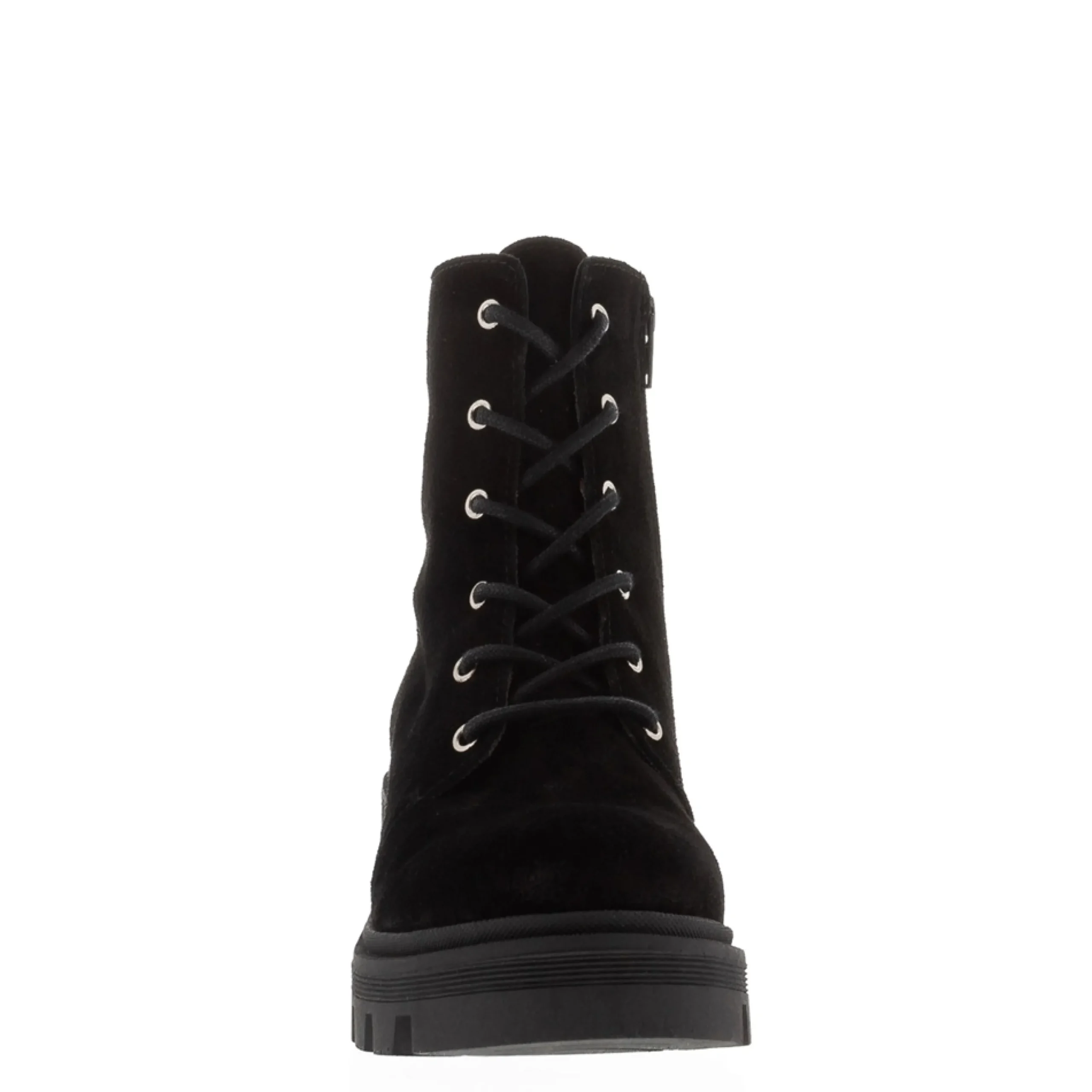 Gusto Black Suede Lace Up Ankle Boots
